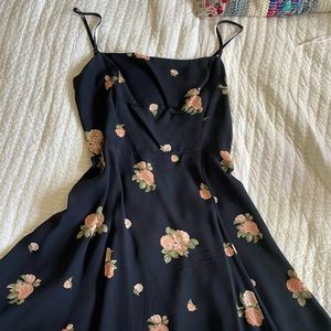 Reformation Black Floral Mini Dress